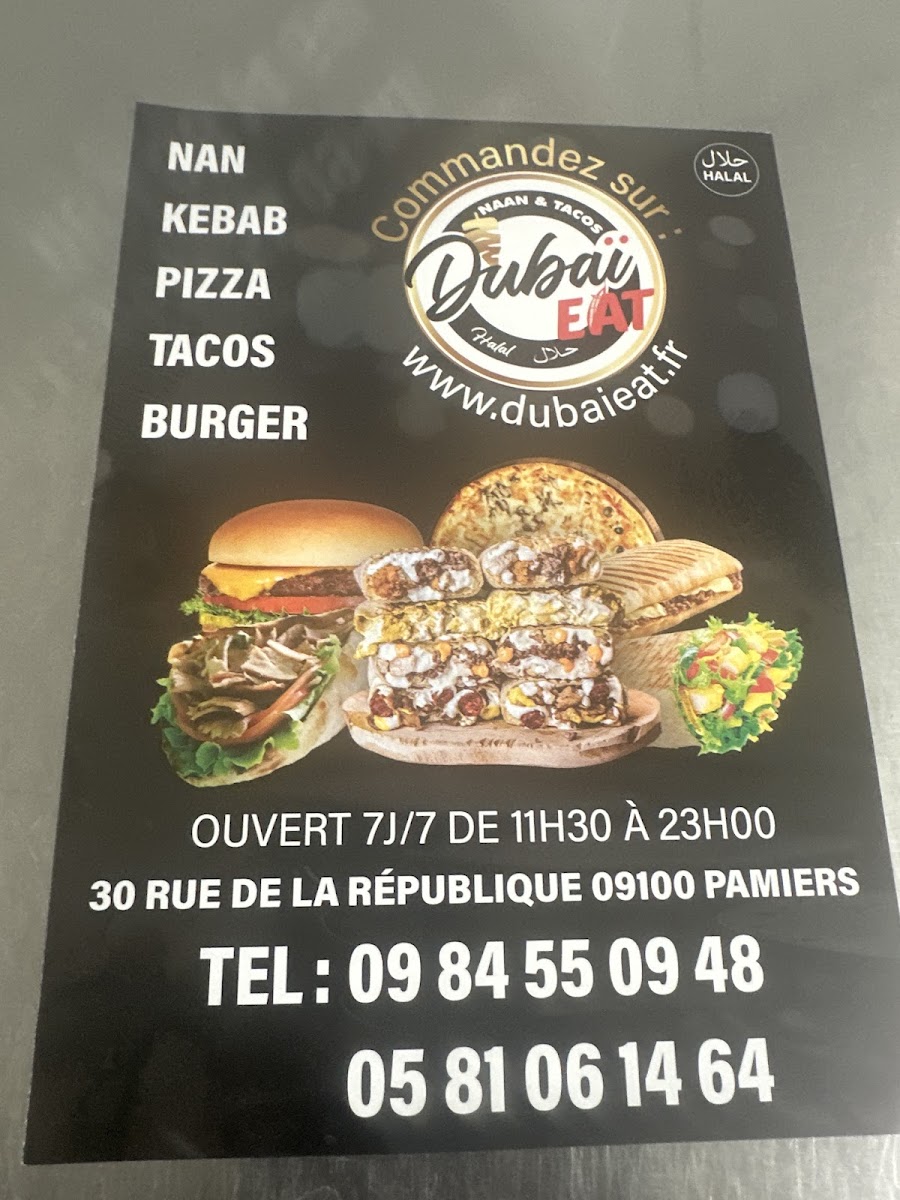 Menu Dubai Eat Pamiers-1